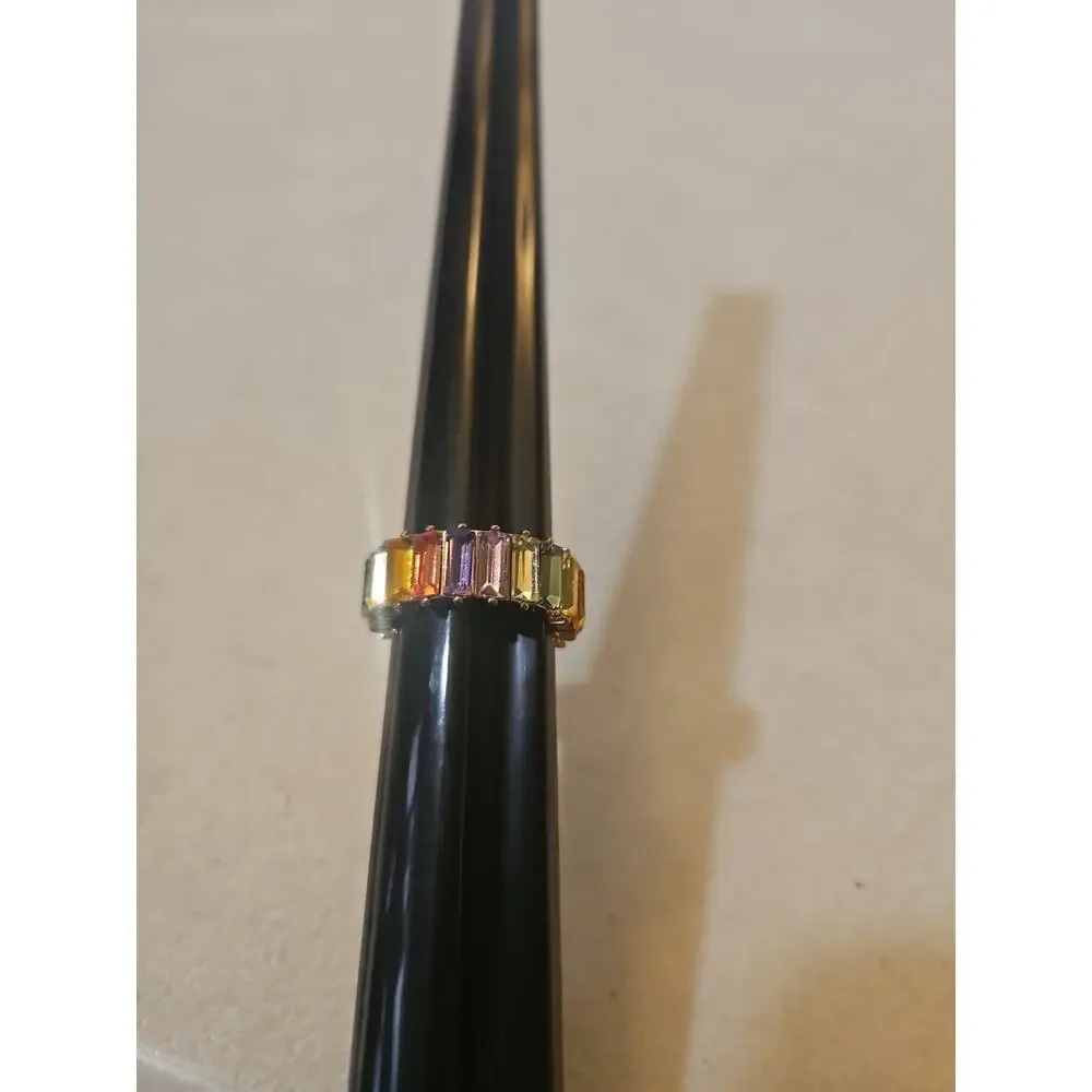 Sugarfix Multicolor Crystal Baguette Ring - Size 8